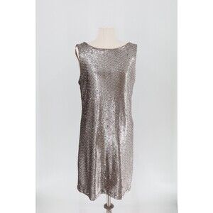 NWT White House Black Market Women Size XL Gold Sequin Sleeveless Dress